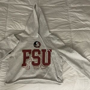 Gray FSU Logo Cropped Hoodie